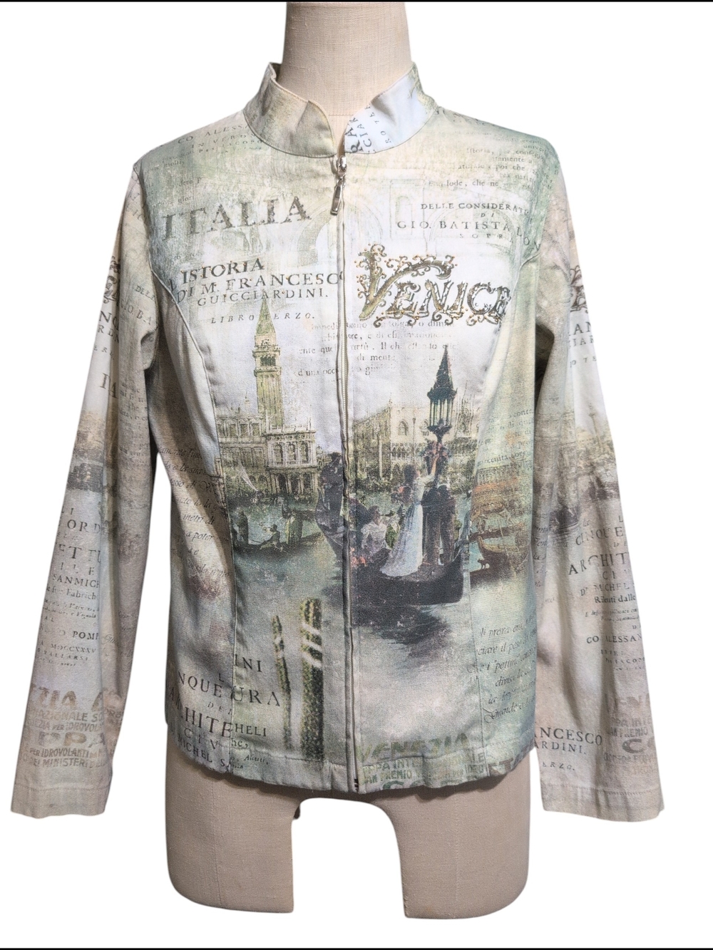 Cactus Venice Zip-Front Jacket Lightweight Italy France Boat Unique Casual Med